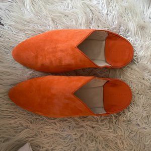 Sanctuary Saieda Orange Suede and Leather Mules